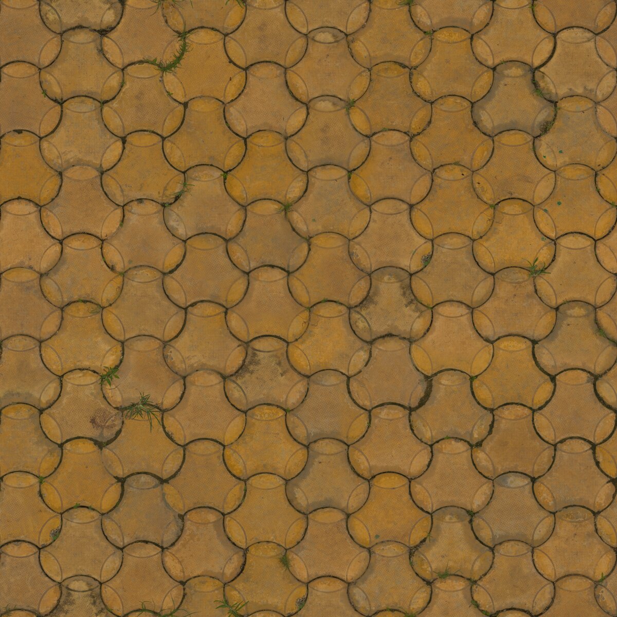 Worn Patterned Pavers Texture